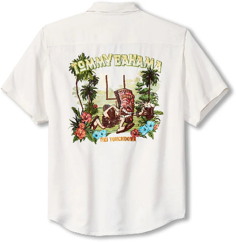 men's breathable dress shirts -Tommy Bahama Tiki Touchdown Camp Shirt - Continental