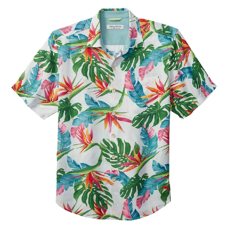 men's fashionable shirts for work -Tommy Bahama Veracruz Cay Tropic Toss Camp Shirt - White