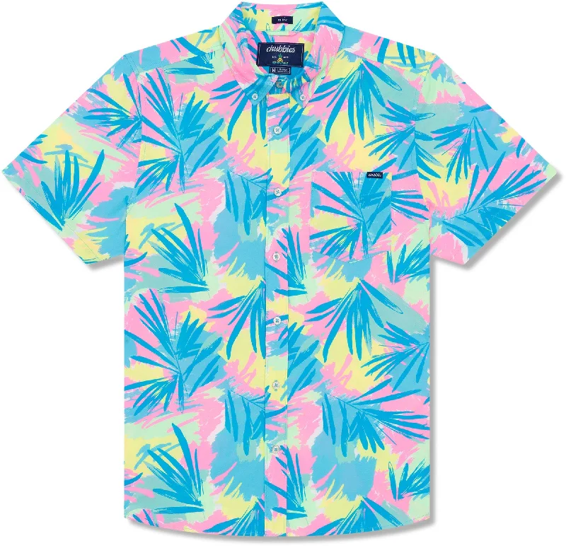 men's dress shirts for daily wear -Chubbies The Plant Be Tamed Short Sleeve Sport Shirt - Turquoise/Aqua