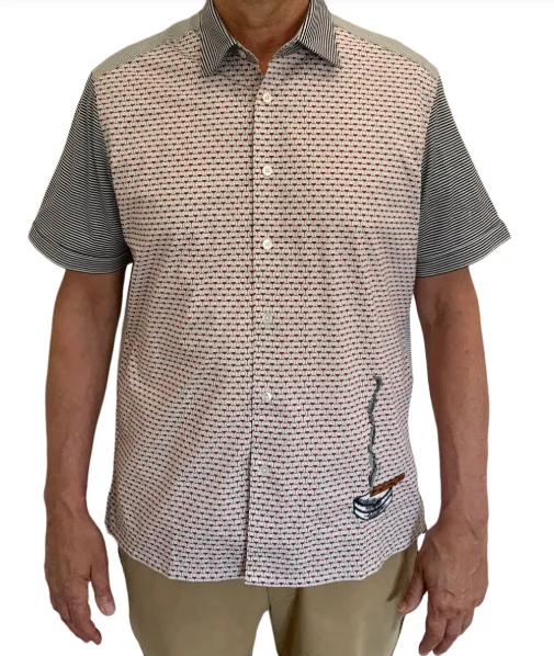 men's short-sleeve button-up shirts -Stock Stogie Short Sleeve Sport Shirt - Multi