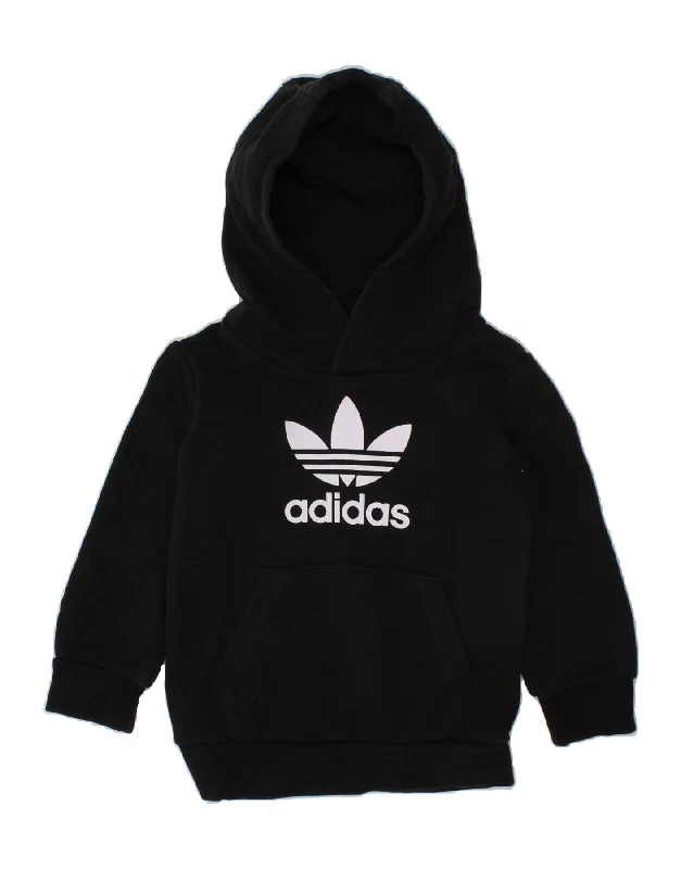 men's stylish fleece hoodies -ADIDAS Baby Boys Graphic Hoodie Jumper 12-18 Months Black Cotton