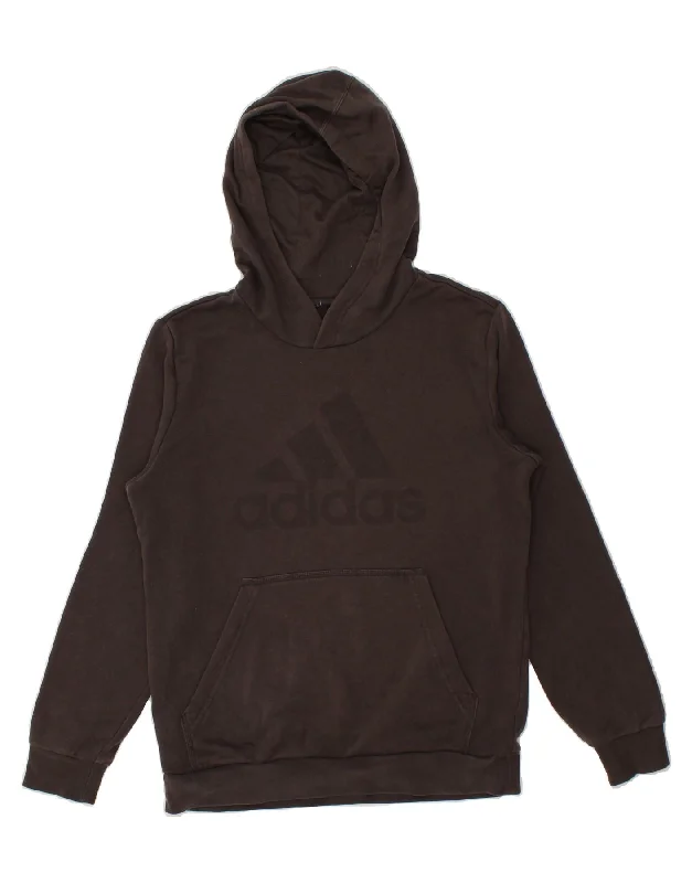 men's zip hoodie with drawstrings -ADIDAS Boys Graphic Hoodie Jumper 13-14 Years  Grey