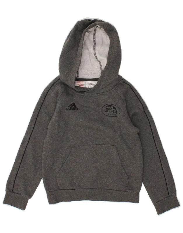 men's hoodie for outdoor workouts -ADIDAS Boys Graphic Hoodie Jumper 7-8 Years Grey