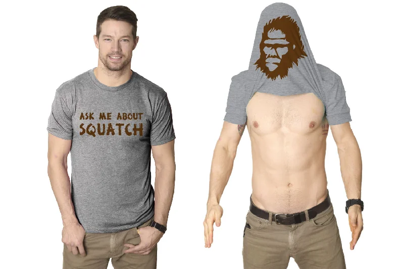 men's cotton-rich t-shirts -Ask Me About My Bigfoot Flip Men's T Shirt