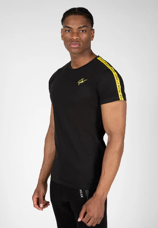 men's stylish t-shirts for casual wear -Chester T-shirt - Black/Yellow