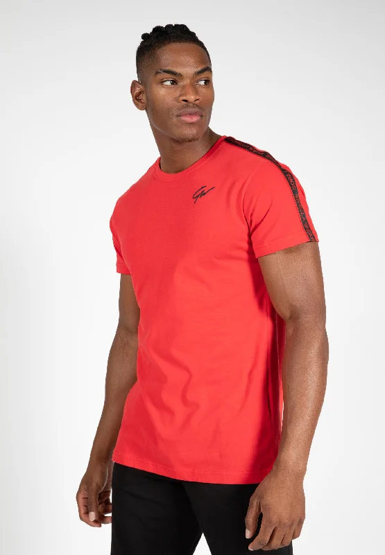 men's relaxed fit t-shirts -Chester T-shirt - Red/Black