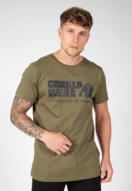 men's stylish t-shirts for casual wear -Classic T-shirt - Army Green