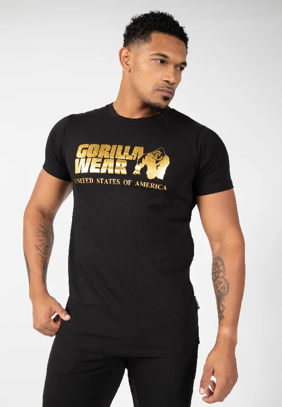 men's graphic design t-shirts -Classic T-shirt - Black/Gold