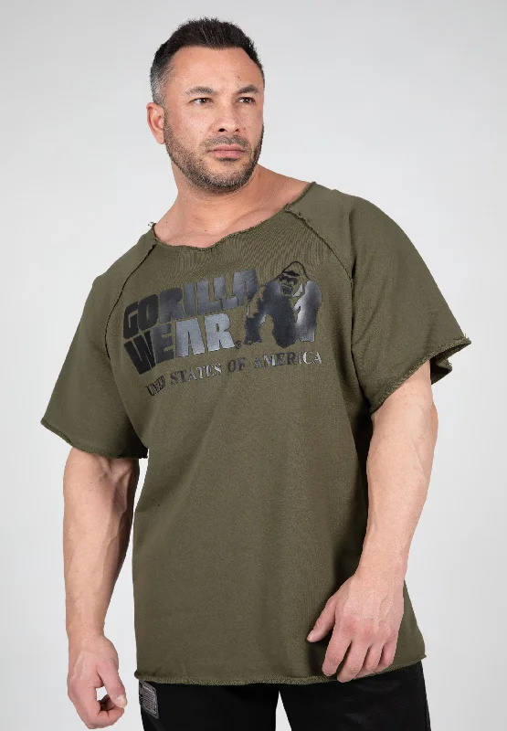 men's light t-shirts for summer -Classic Workout Top - Army Green