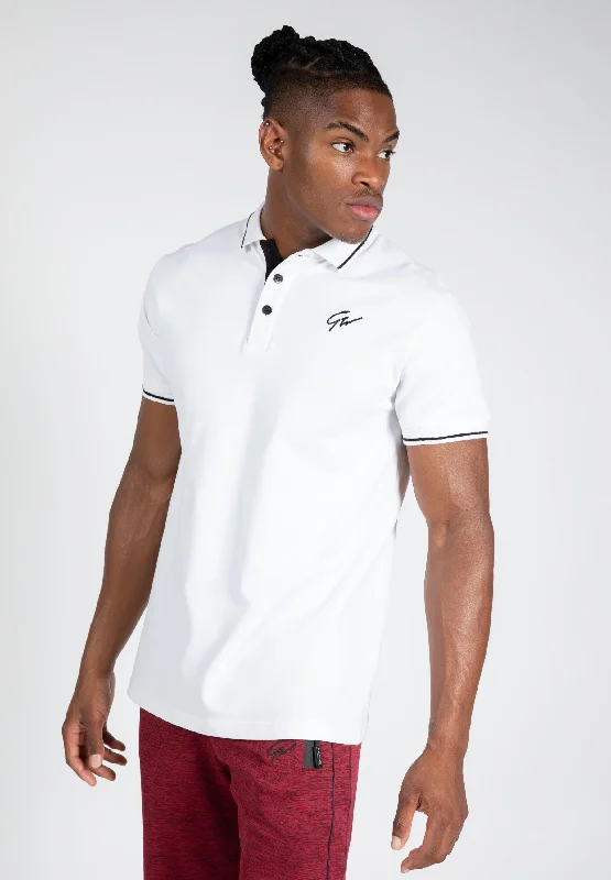 men's basic t-shirts -Delano Polo - White/Black