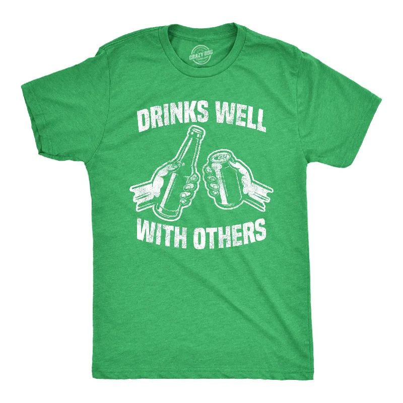 men's funny t-shirts -Drinks Well With Others Beer Men's T Shirt