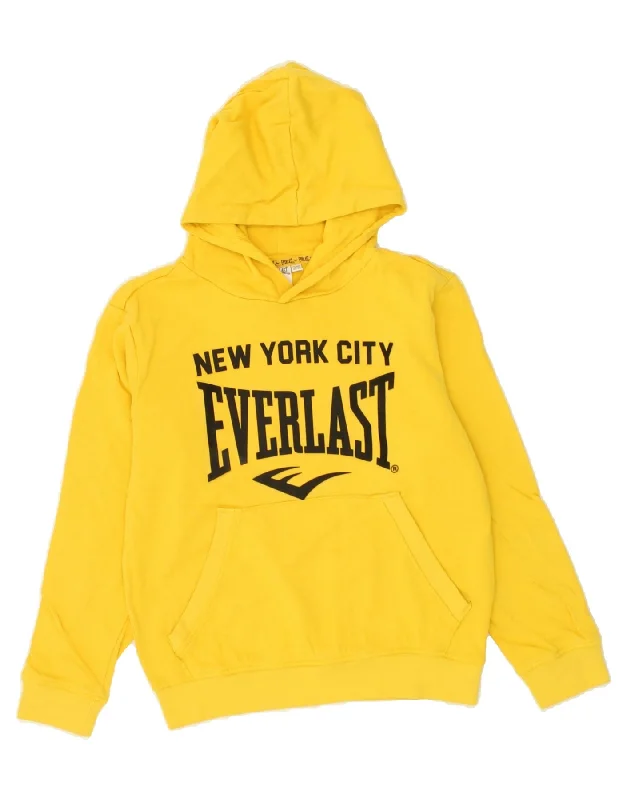 men's eco-friendly sweatshirt hoodies -EVERLAST Boys New York City Graphic Hoodie Jumper 10-11 Years Yellow