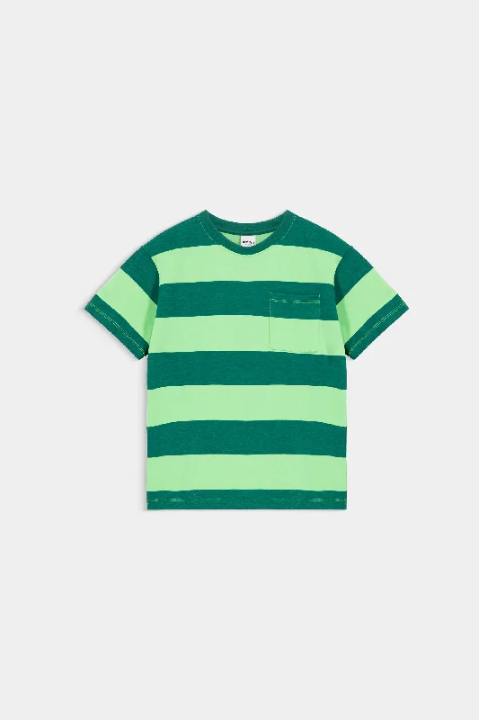 men's vintage print t-shirts -Striped T-Shirt