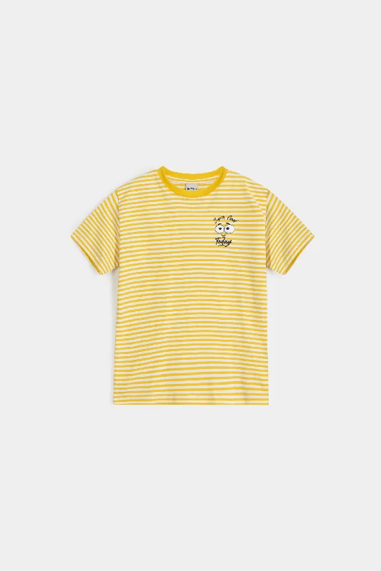 men's unique graphic t-shirts -Yarn Dyed Striped T-Shirt