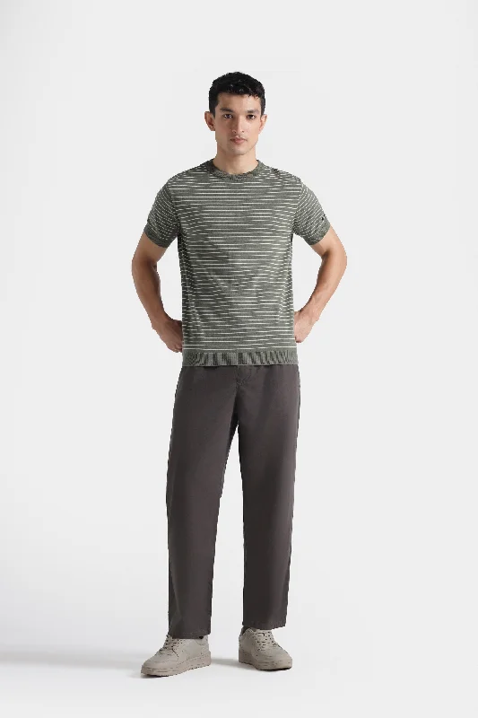 men's relaxed fit graphic t-shirts -Textured Striped T-Shirt