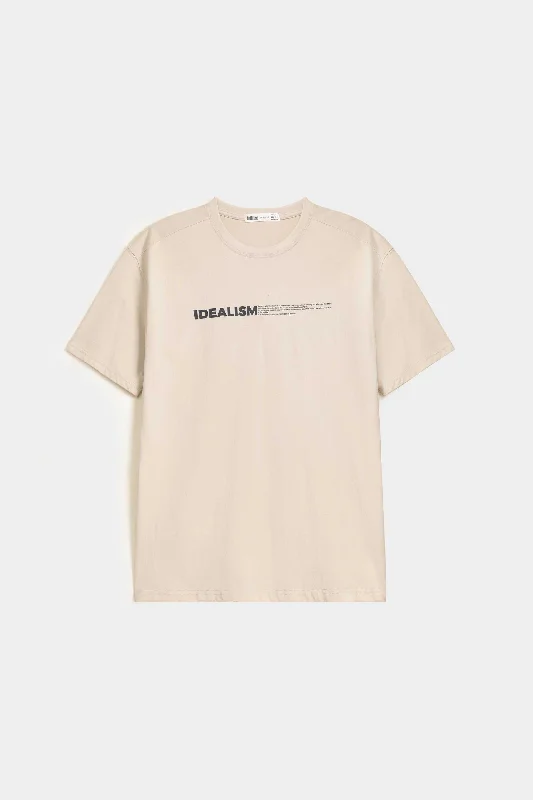 men's oversized t-shirts -Slogan T-Shirt