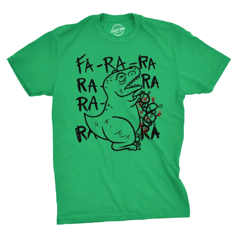 men's cotton t-shirts -Fa Ra Ra Ra Ra T-Rex Men's T Shirt