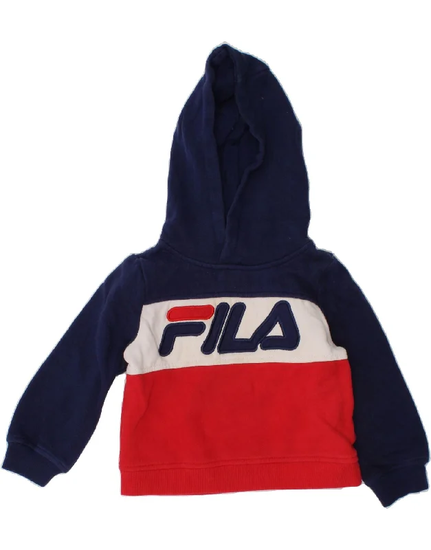 men's printed hoodies -FILA Baby Boys Graphic Hoodie Jumper 18-24 Months Multicoloured Striped