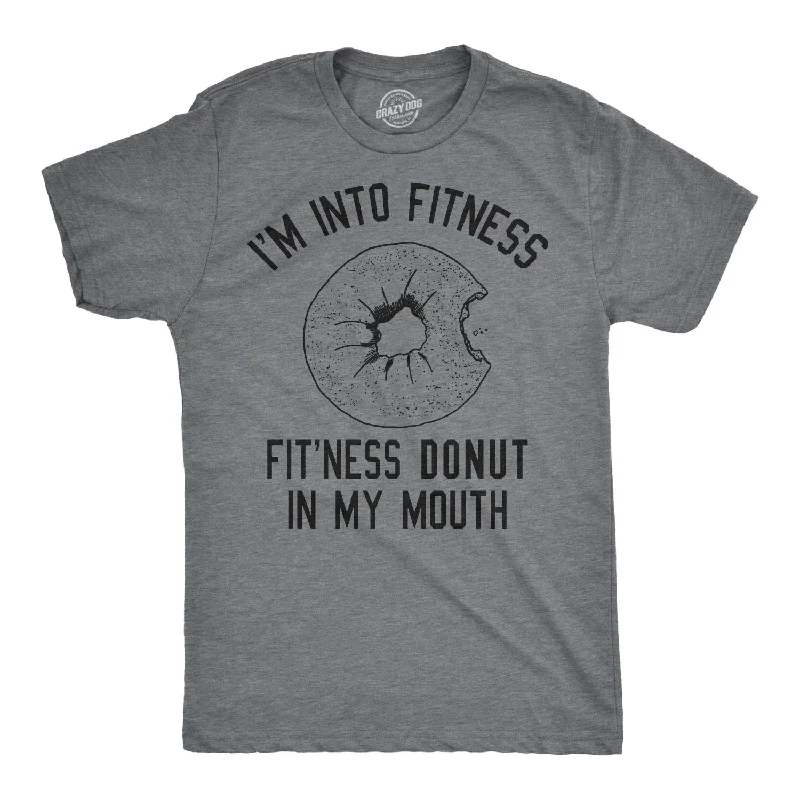 men's long sleeve t-shirts -Fitness Donut In My Mouth Men's T Shirt