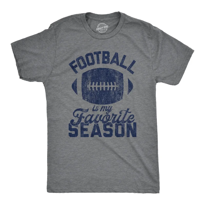 men's slim-fit graphic t-shirts -Football Is My Favorite Season Men's T Shirt