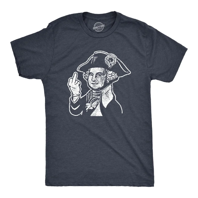 men's slim-fit plain t-shirts -George Washington Middle Finger Men's T Shirt