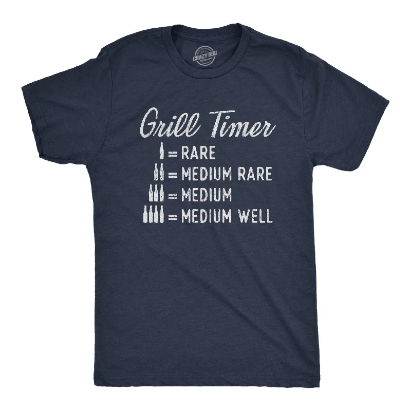 men's slim-fit graphic t-shirts -Grill Timer Men's T Shirt