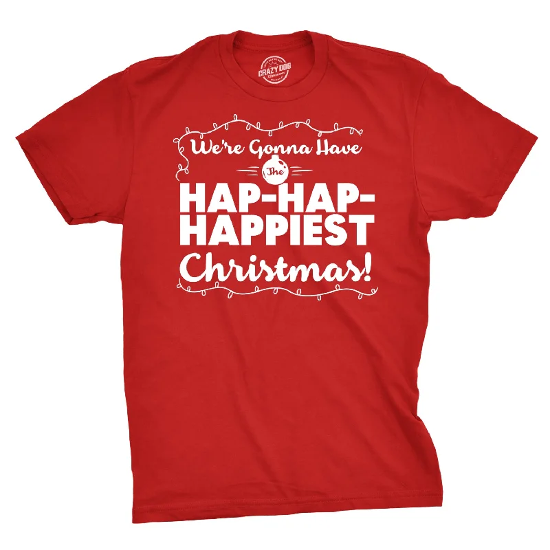 men's printed graphic t-shirts -Hap-Hap-Happiest Christmas Men's T Shirt