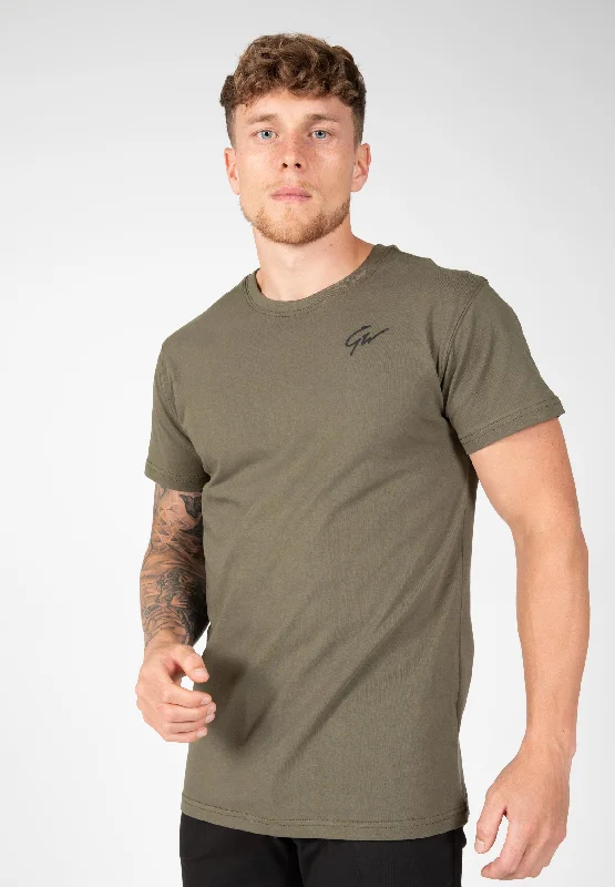 men's oversized graphic t-shirts -Johnson T-shirt - Army Green