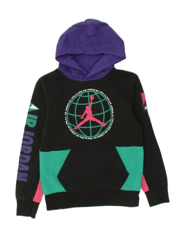 men's hoodie for sports activities -JORDAN Girls Graphic Hoodie Jumper 10-11 Years Medium Multicoloured