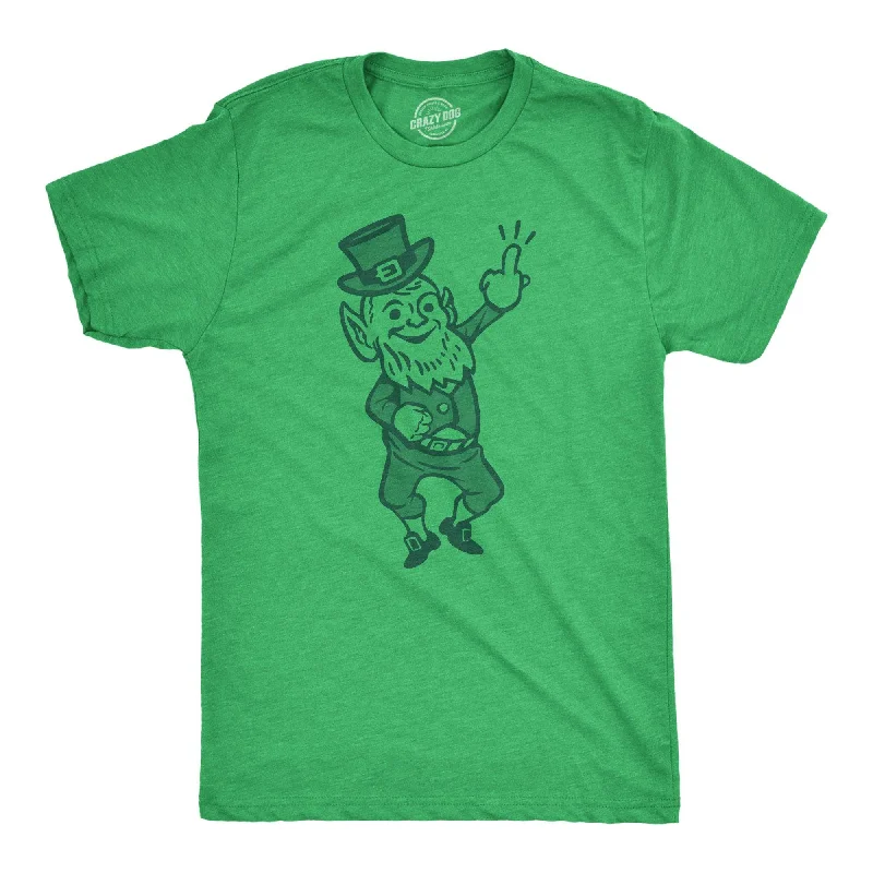 men's relaxed fit t-shirts -Leprechaun Middle Finger Men's T Shirt