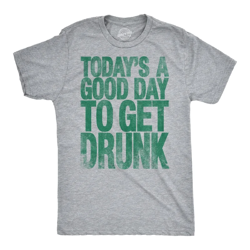 men's cotton t-shirts for summer -Good Day To Get Drunk Men's T Shirt