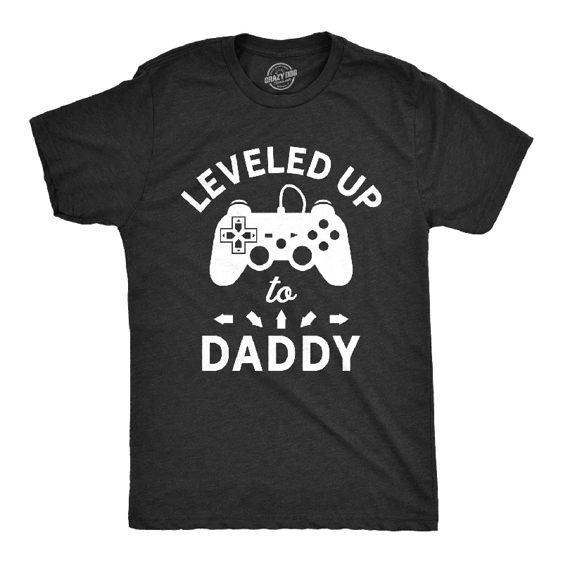 men's short sleeve t-shirts -Leveled Up To Daddy Men's T Shirt