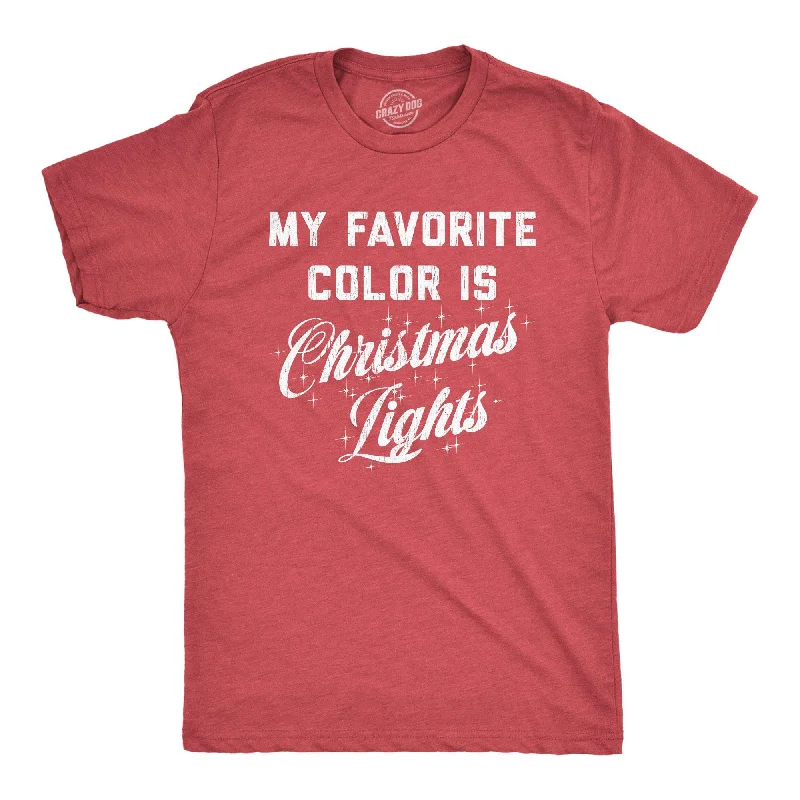 men's designer printed t-shirts -My Favorite Color Is Christmas Lights Men's T Shirt