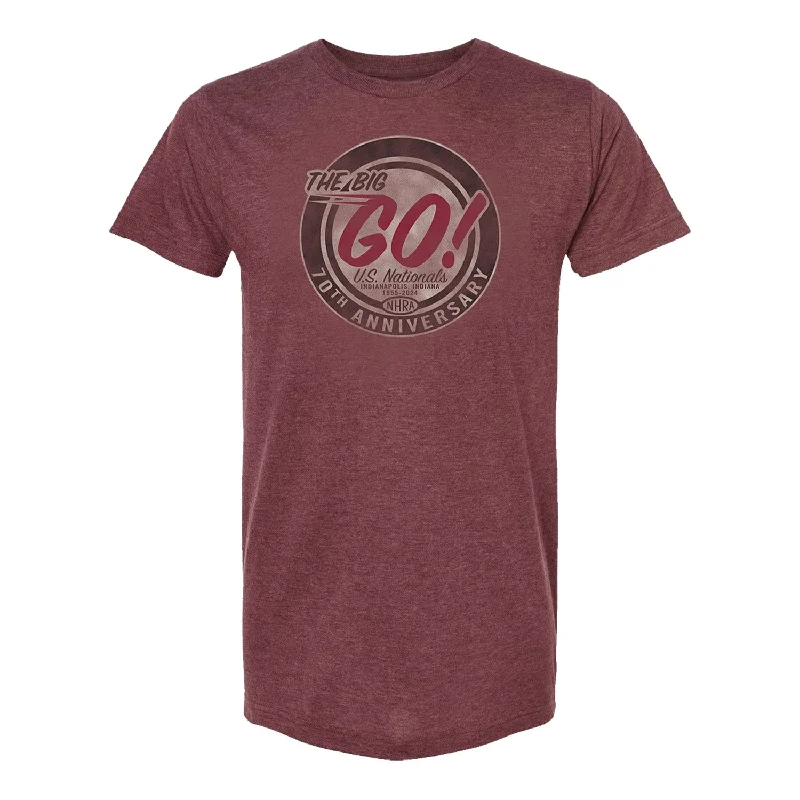 men's graphic design t-shirts -The Big Go! Logo Shirt Burgundy