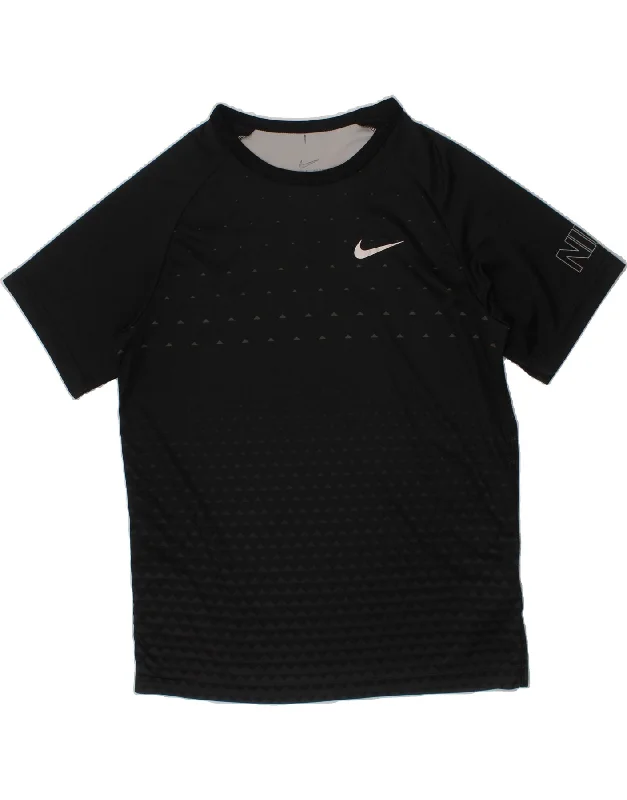 men's classic t-shirts -NIKE Boys Dri Fit Graphic T-Shirt Top 10-11 Years Medium Black Spotted