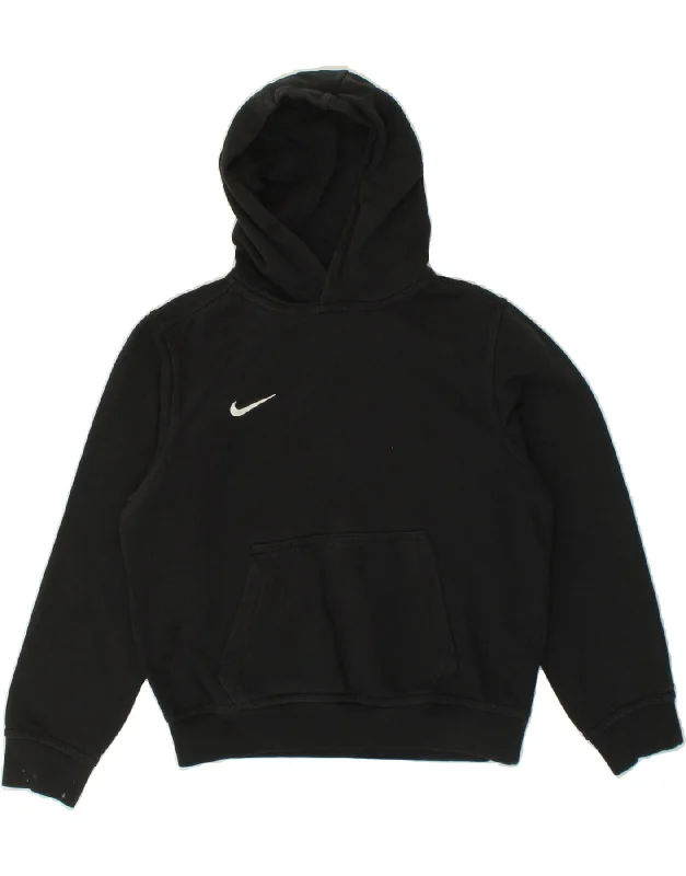 men's hoodie for school wear -NIKE Boys Hoodie Jumper 10-11 Years Medium Black