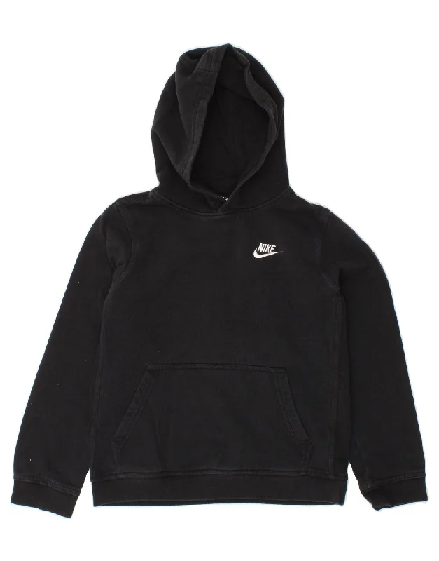 men's comfy hoodie sweatshirt -NIKE Boys Hoodie Jumper 12-13 Years Large  Black