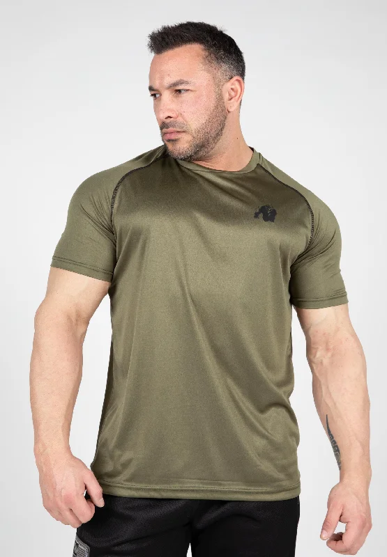 men's long sleeve t-shirts -Performance T-shirt - Army Green