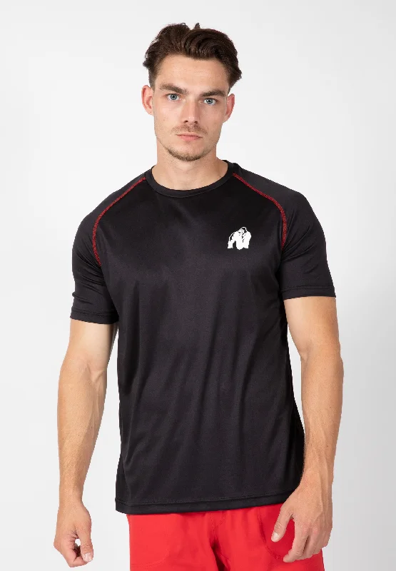 men's basic white t-shirts -Performance T-Shirt - Black/Red