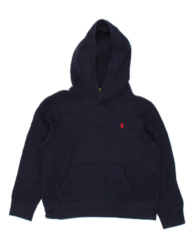 men's casual zip-up hoodies -POLO RALPH LAUREN Boys Hoodie Jumper 10-11 Years Medium  Navy Blue Cotton