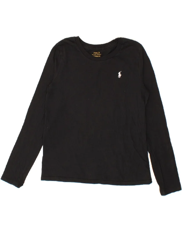 men's funny printed t-shirts -POLO RALPH LAUREN Boys Top Long Sleeve 15-16 Years XL Black Cotton