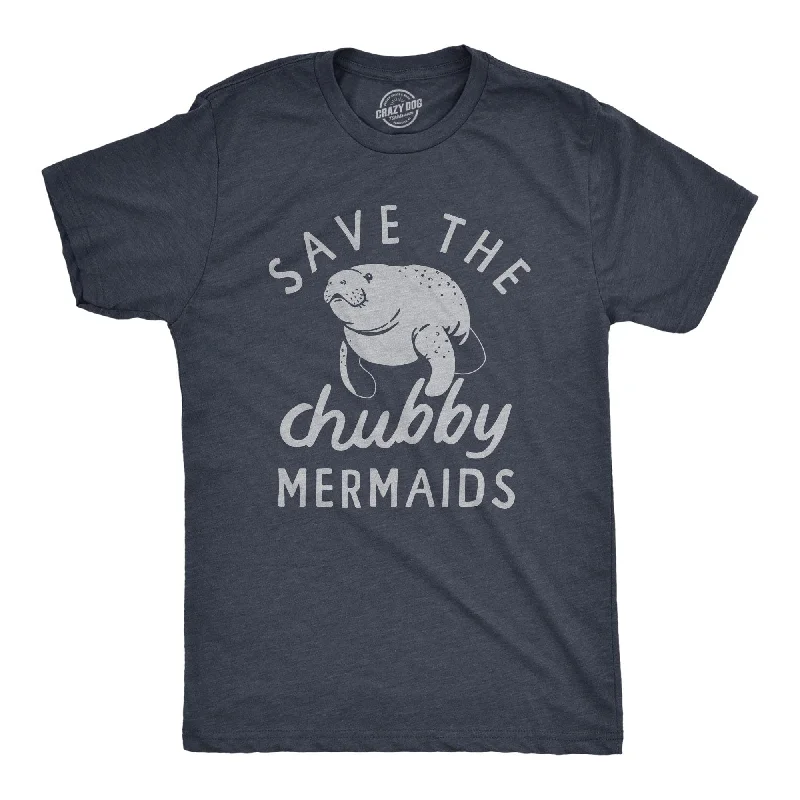 men's trendy printed t-shirts -Save The Chubby Mermaids Men's T Shirt