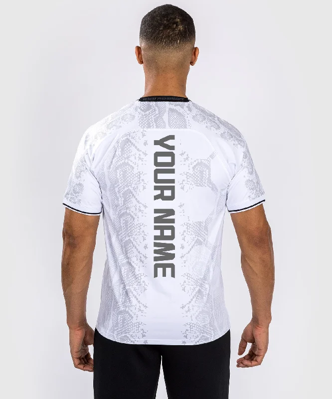 men's bold design t-shirts -UFC Adrenaline by Venum Personalized Authentic Fight Night Men's Walkout Jersey - White