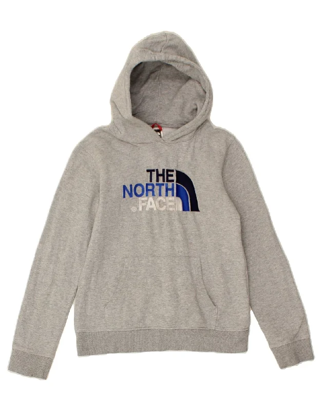 men's lightweight cotton hoodie -THE NORTH FACE Boys Graphic Hoodie Jumper 14-15 Years Large Grey Cotton