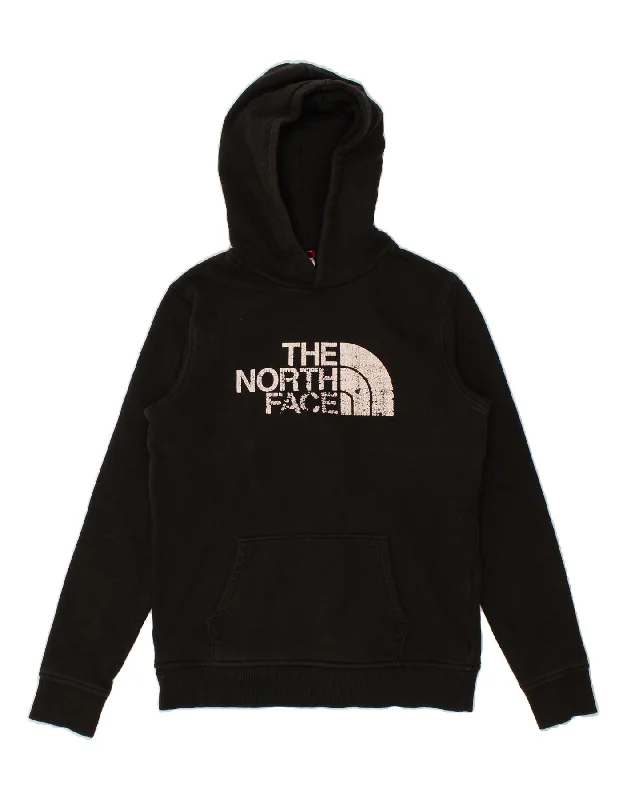 men's pullover hoodie with pockets -THE NORTH FACE Boys Graphic Hoodie Jumper 14-15 Years XL Black