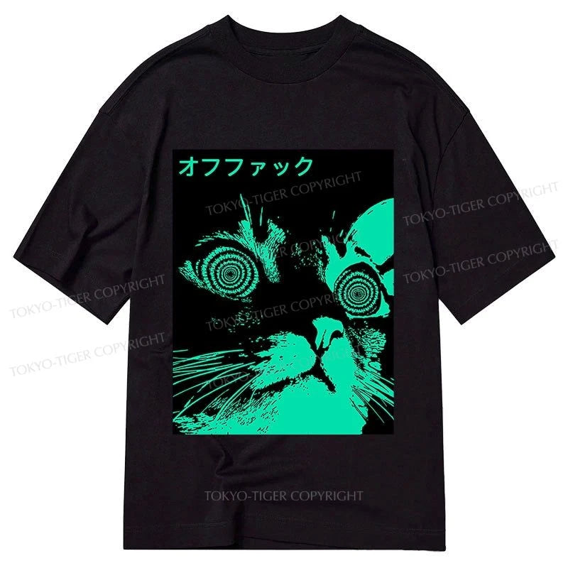 men's oversized graphic t-shirts -Tokyo-Tiger Cool Cat Japanese Classic T-Shirt