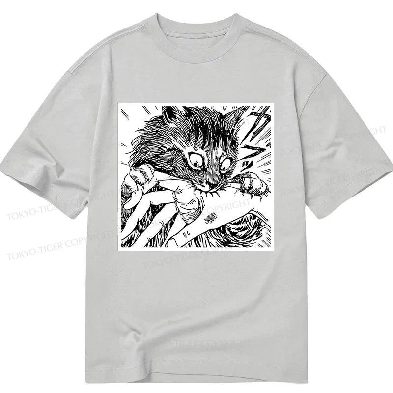 men's funny printed t-shirts -Tokyo-Tiger Creepy Cat Anime Horror Anteater Classic T-Shirt