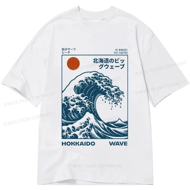 men's t-shirts with funny sayings -Tokyo-Tiger Hokkaido Wave Japan Classic T-Shirt