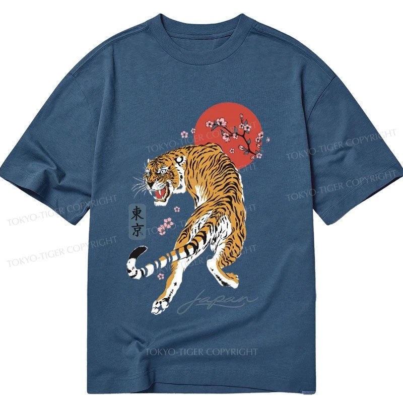 men's printed slogan t-shirts -Tokyo-Tiger Japanese Tiger Blossom Classic T-Shirt