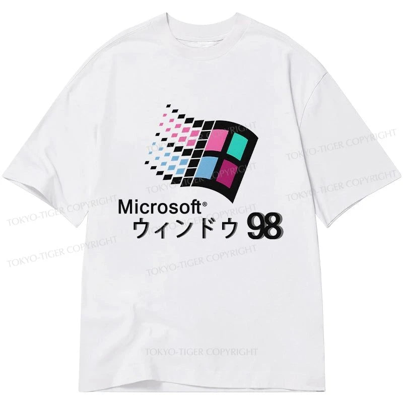 men's sporty t-shirts -Tokyo-Tiger Microsoft Windows 98 Classic T-Shirt